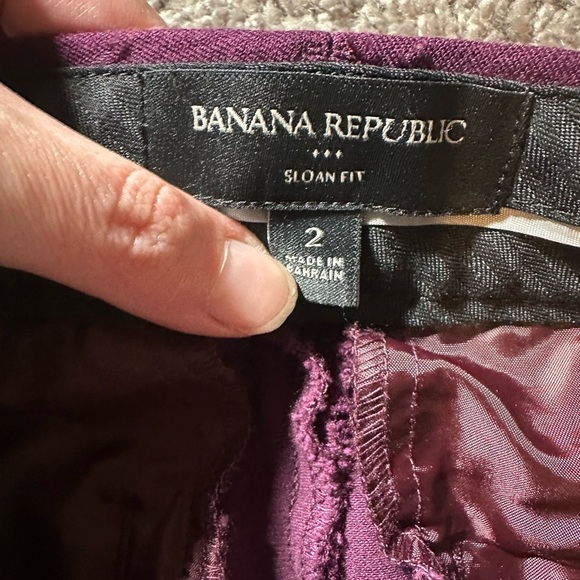 Banana Republic Sloane purple trousers midrise skinny pants size 2 - Picture 14 of 15